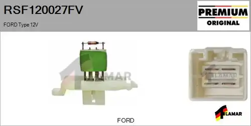 съпротивление, вентилатор за вътрешно пространство FLAMAR RSF120027FV