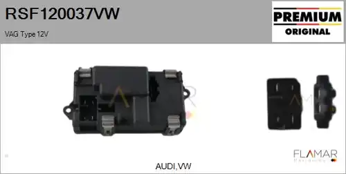 съпротивление, вентилатор за вътрешно пространство FLAMAR RSF120037VW