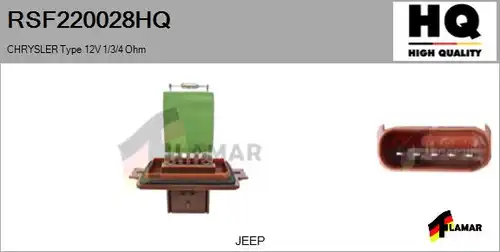 съпротивление, вентилатор за вътрешно пространство FLAMAR RSF220028HQ