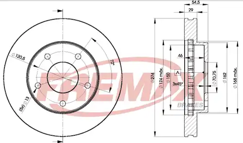 спирачен диск FREMAX BD-3966