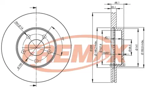 спирачен диск FREMAX BD-4762