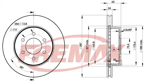 спирачен диск FREMAX BD-9208