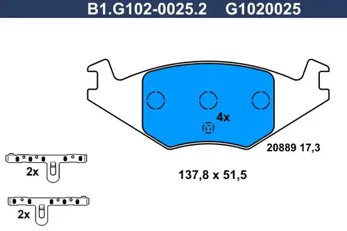 накладки GALFER B1.G102-0025.2