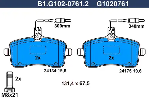 накладки GALFER B1.G102-0761.2