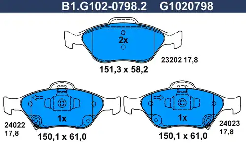 накладки GALFER B1.G102-0798.2