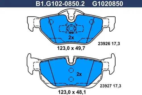 накладки GALFER B1.G102-0850.2