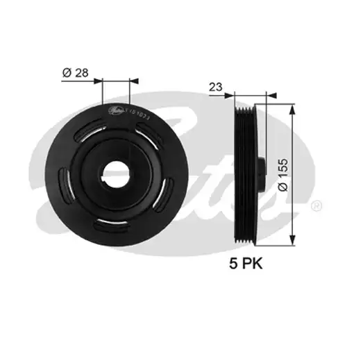 ремъчна шайба, колянов вал GATES TVD1023