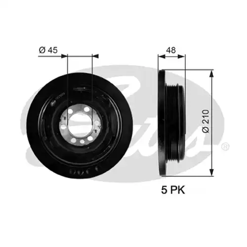 ремъчна шайба, колянов вал GATES TVD1039
