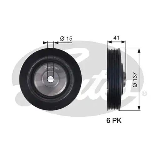 ремъчна шайба, колянов вал GATES TVD1043