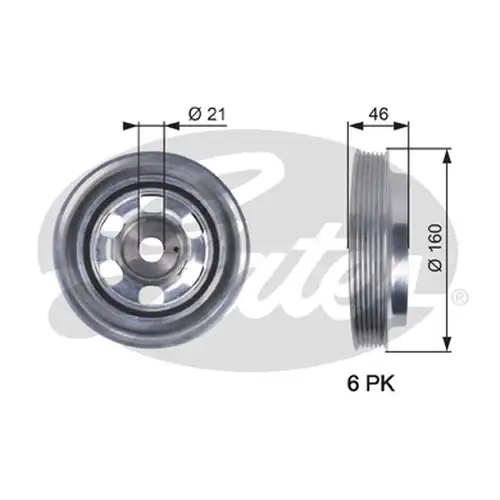 ремъчна шайба, колянов вал GATES TVD1081