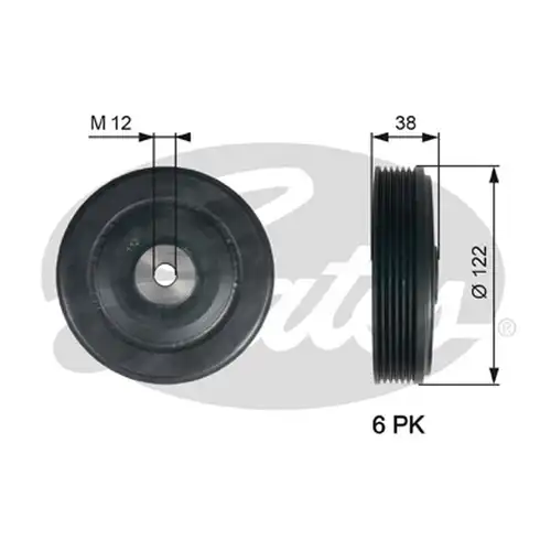 ремъчна шайба, колянов вал GATES TVD1112