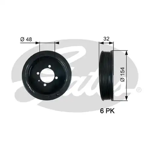 ремъчна шайба, колянов вал GATES TVD1130