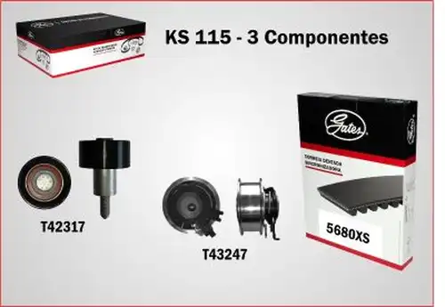 комплект ангренажен ремък GATES-BR KS115