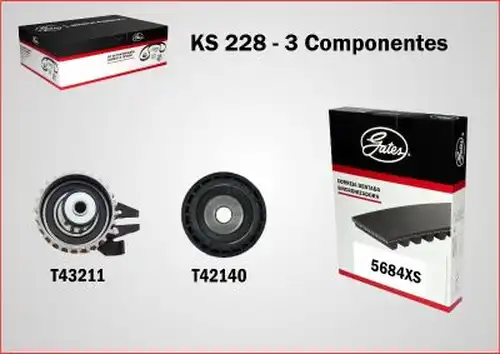 комплект ангренажен ремък GATES-BR KS228