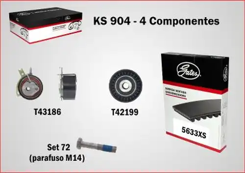 комплект ангренажен ремък GATES-BR KS904