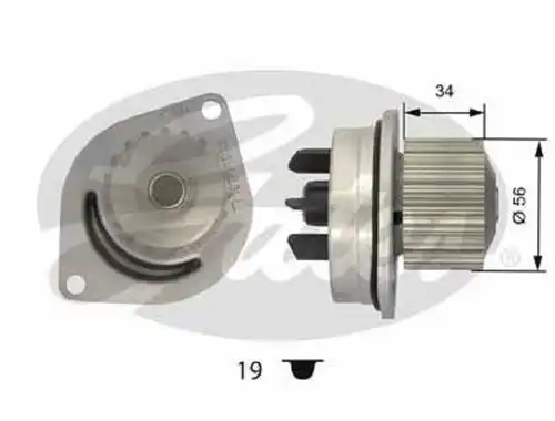 водна помпа, охлаждане на двигателя GATES-BR WP0038