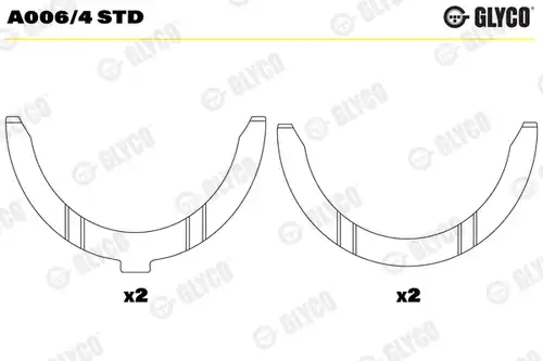 дистанционна шайба, колянов вал GLYCO A006/4 STD