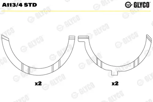 дистанционна шайба, колянов вал GLYCO A113/4 STD