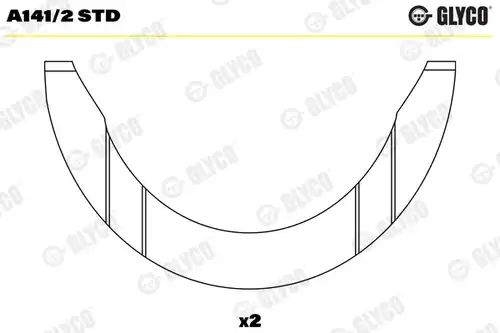 дистанционна шайба, колянов вал GLYCO A141/2 STD