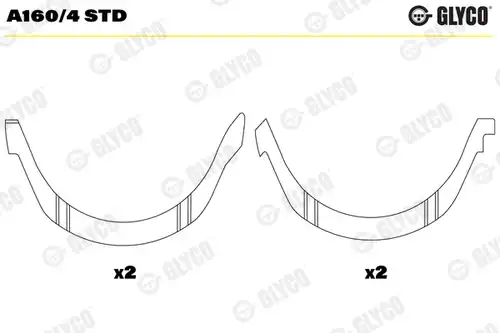 дистанционна шайба, колянов вал GLYCO A160/4 STD