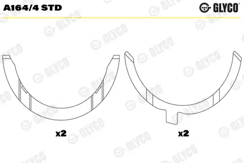 дистанционна шайба, колянов вал GLYCO A164/4 STD