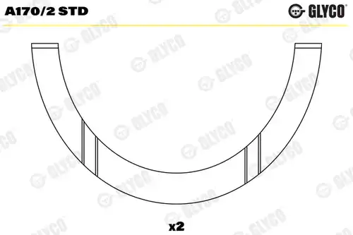 дистанционна шайба, колянов вал GLYCO A170/2 STD