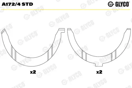 дистанционна шайба, колянов вал GLYCO A172/4 STD