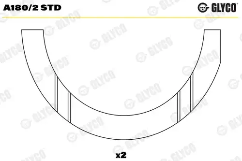 дистанционна шайба, колянов вал GLYCO A180/2 STD
