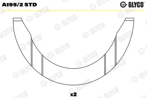 дистанционна шайба, колянов вал GLYCO A195/2 STD