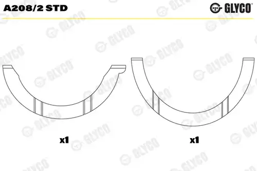 дистанционна шайба, колянов вал GLYCO A208/2 STD
