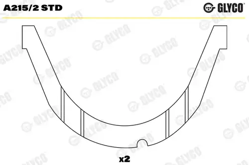 дистанционна шайба, колянов вал GLYCO A215/2 STD