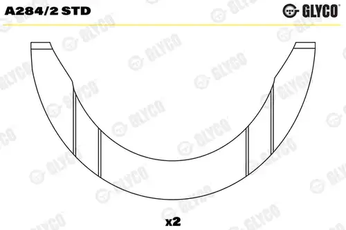 дистанционна шайба, колянов вал GLYCO A284/2 STD