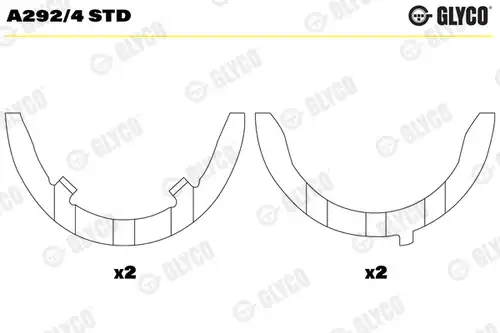 дистанционна шайба, колянов вал GLYCO A292/4 STD