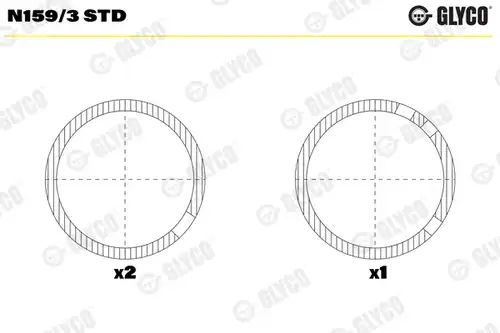 лагер (втулка) на разпределителния вал GLYCO N159/3 STD