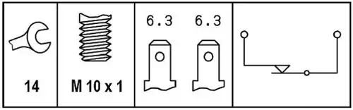 ключ за спирачните светлини HELLA 6DD 008 622-691