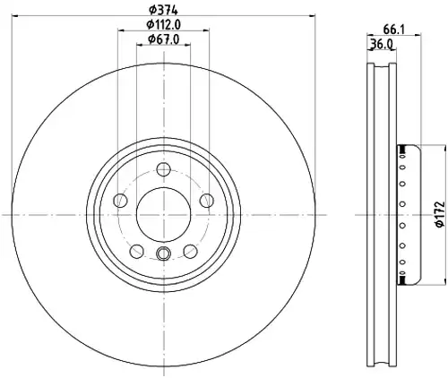 спирачен диск HELLA 8DD 355 126-461