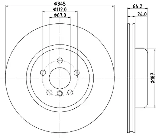 спирачен диск HELLA 8DD 355 133-031