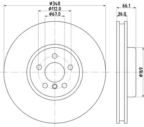 спирачен диск HELLA 8DD 355 133-591