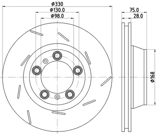 спирачен диск HELLA 8DD 355 133-601