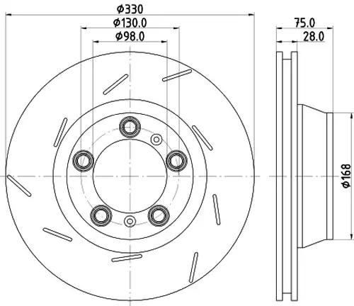 спирачен диск HELLA 8DD 355 133-671