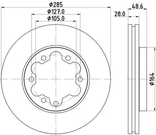 спирачен диск HELLA 8DD 355 134-031