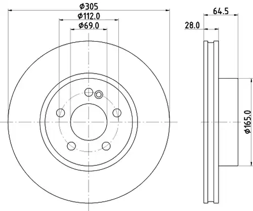 спирачен диск HELLA 8DD 355 134-441