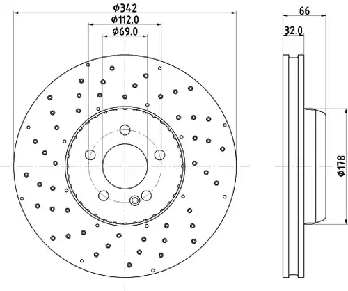 спирачен диск HELLA 8DD 355 134-462