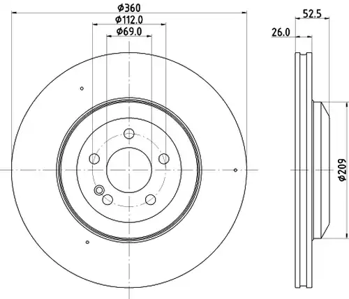 спирачен диск HELLA 8DD 355 134-641