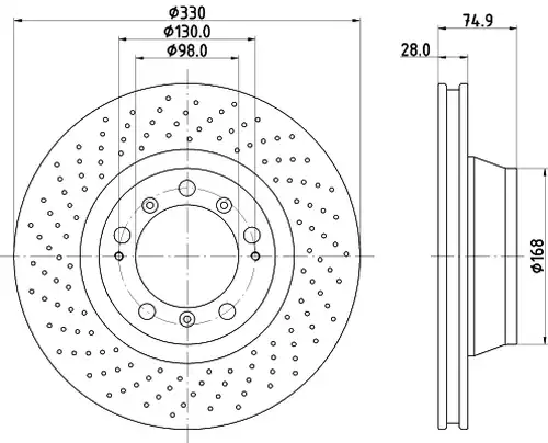 спирачен диск HELLA 8DD 355 135-051