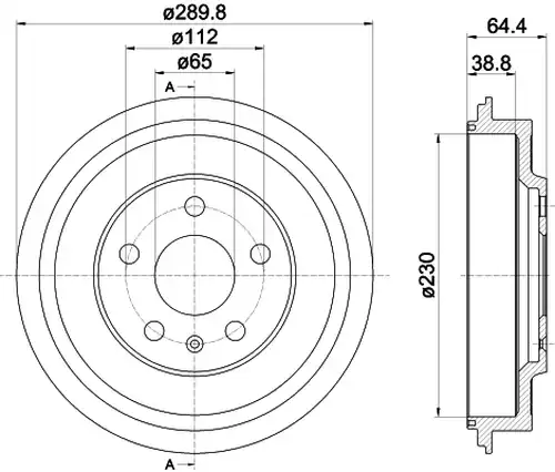 спирачен барабан HELLA 8DT 355 302-561