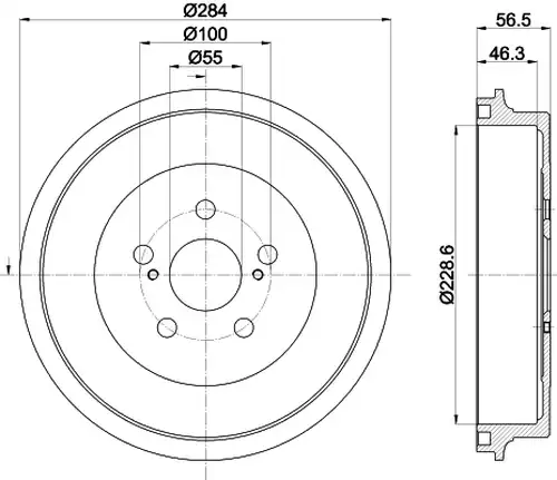 спирачен барабан HELLA 8DT 355 303-091