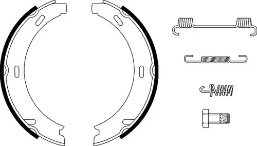 комплект спирачна челюст, ръчна спирачка HELLA PAGID 8DA 355 050-441