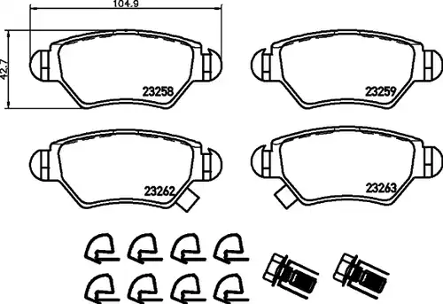 накладки HELLA PAGID 8DB 355 019-271