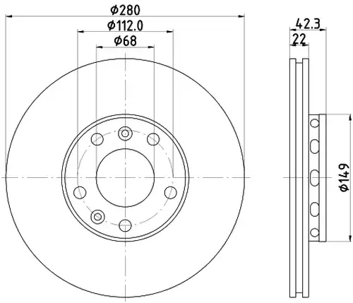 спирачен диск HELLA PAGID 8DD 355 113-321